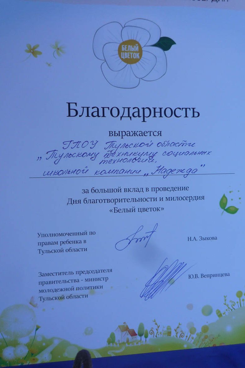 Праздничное мероприятие благотворительности и милосердия «Белый цветок»