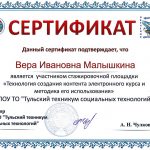 Малышкина Вера Ивановна Малышкина Вера Ивановна